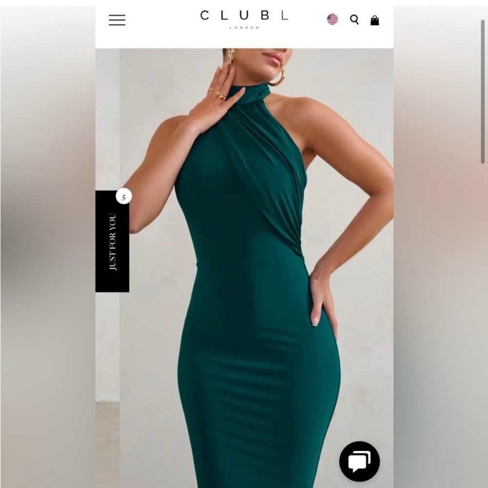 Club London Wedding Green Halter Dress